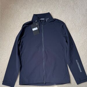 J. Lindeberg Evertine Padded Rain Jacket Navy Blue Golf New NWT - Small